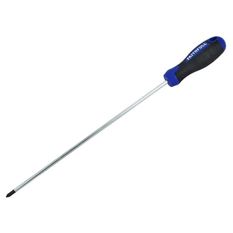 Faithfull Soft Grip Screwdriver Pozidriv Tip PZ1 x 250mm Long Reach Faithfull - Dynamic Drive