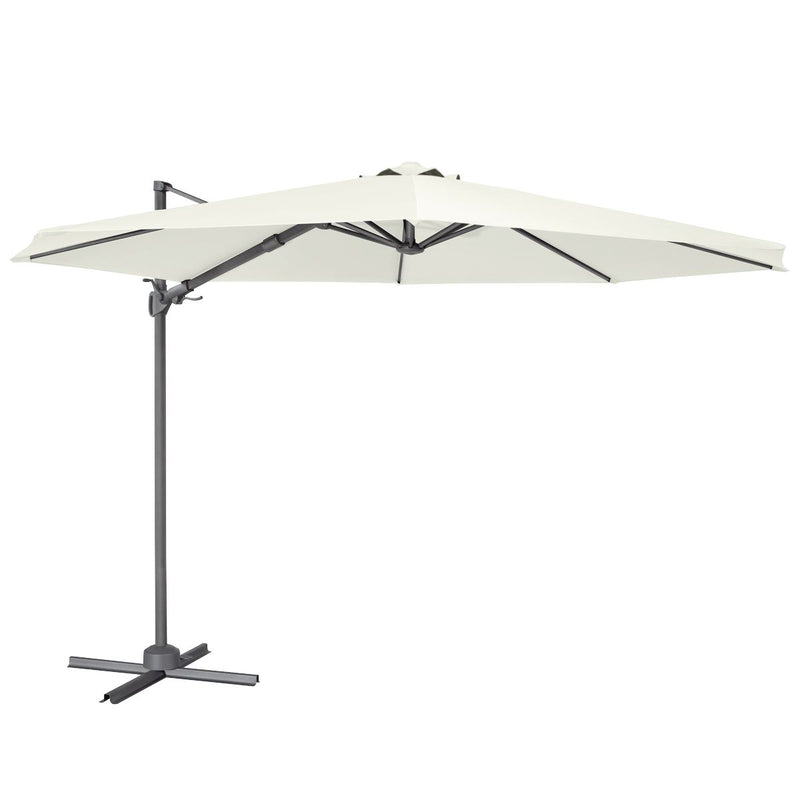 Dellonda Cantilever Parasol with 360 Rotation, Tilt & Cover 3m - Cream Dellonda - Dynamic Drive