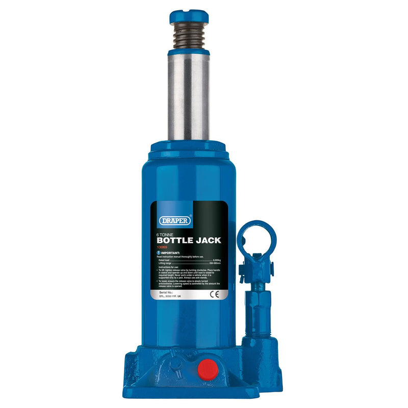 Draper Hydraulic Bottle Jack, 6 Tonne 13069 Draper - Dynamic Drive