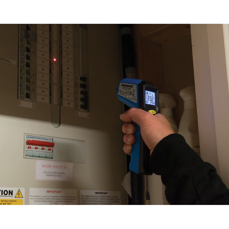 Silverline Laser Infrared Thermometer -38°C to +520°C Silverline - Dynamic Drive