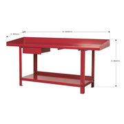 Sealey Workbench Steel 2m with 1 Drawer AP1020 Sealey - Dynamic Drive
