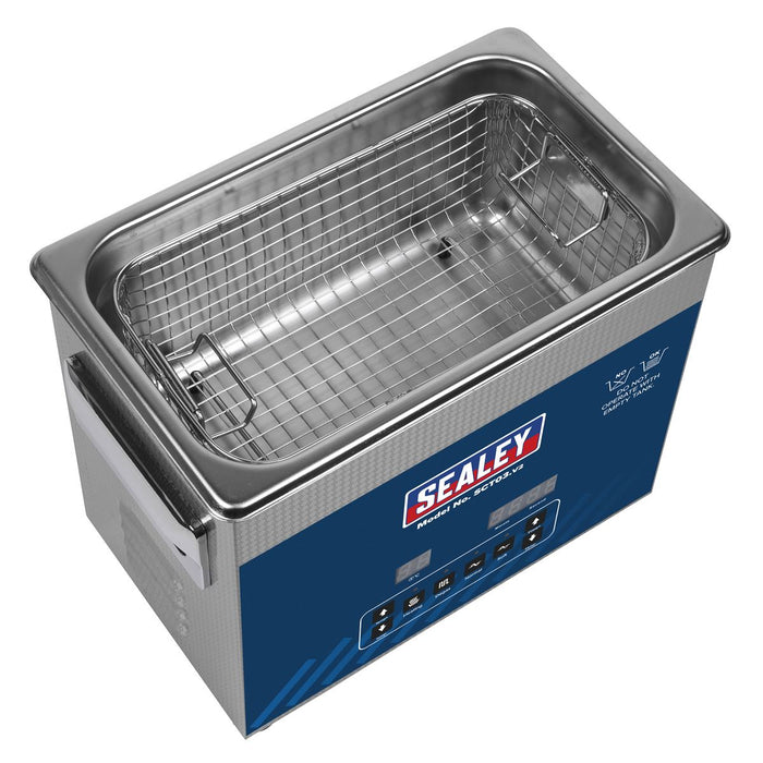 Sealey Ultrasonic Parts Cleaning Tank 3L SCT03 Sealey - Dynamic Drive