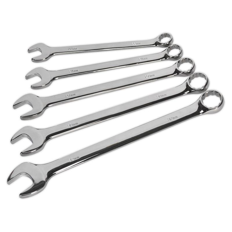 Sealey Combination Spanner Set 5pc Jumbo Metric AK6329 Sealey - Dynamic Drive
