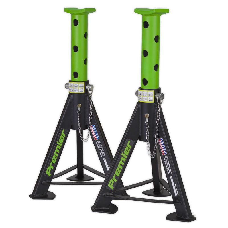 Sealey AXLe Stands (Pair) 6 Tonne Capacity per Stand Green AS6G Sealey - Dynamic Drive