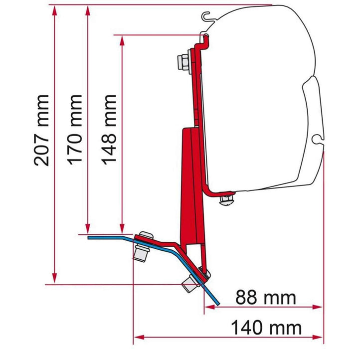 Fiamma Awning Bracket Kit for Ford Custom Lift Roof - Deep Black Fiamma - Dynamic Drive