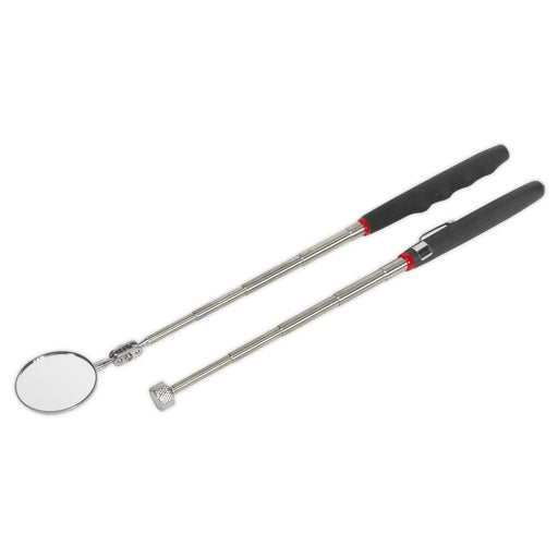 Siegen 2pc 3.6kg Telescopic Pick Up Tool 50mm Inspection Mirror Set S0940 Siegen  - Dynamic Drive