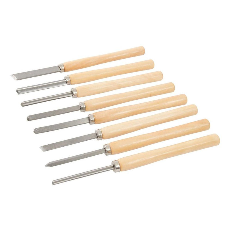 Silverline Wood Turning Chisel Set 8pce 360mm Silverline - Dynamic Drive