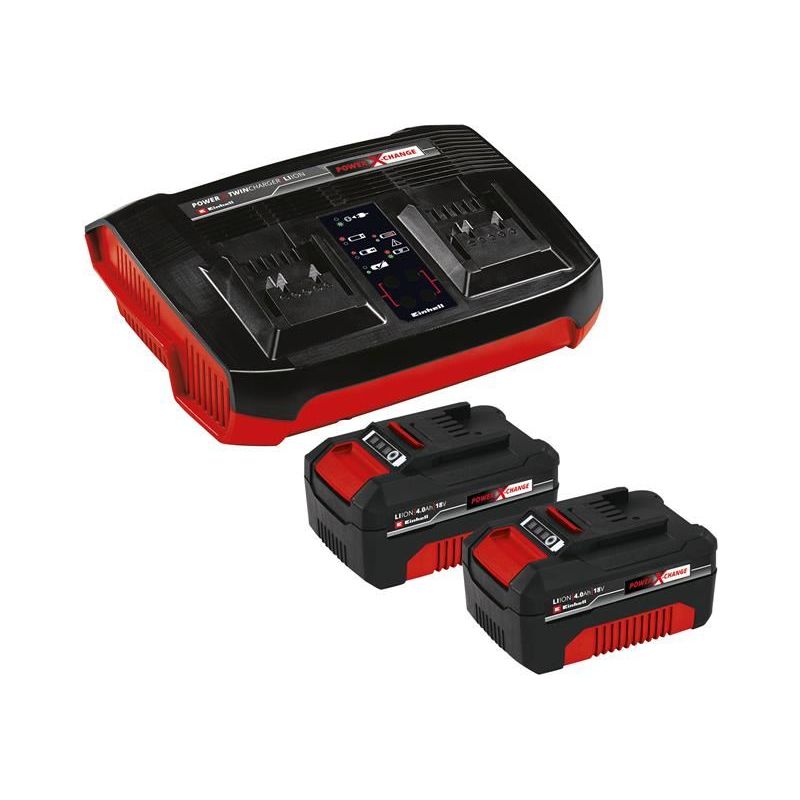 Einhell Power X-Change Battery & Charger Starter Kit 18V 2 x 4.0Ah Li-ion Einhell - Dynamic Drive