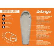 Vango Mantis Planet Sleeping Bag 50L Grey Flannel Vango - Dynamic Drive
