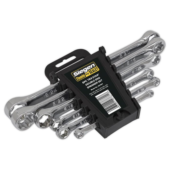 Sealey TRX-Star* Double End Spanner Set 6pc S01107 Siegen by Sealey - Dynamic Drive
