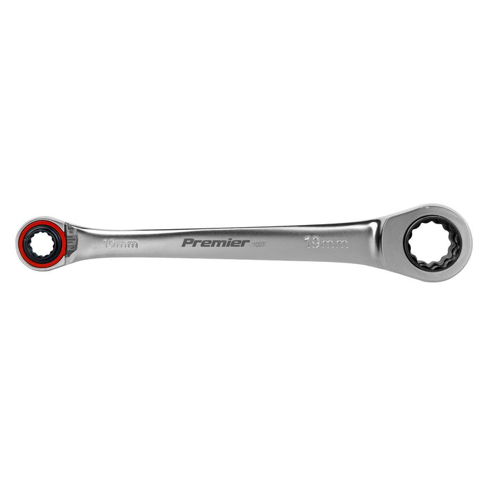 Sealey Ratchet Ring Spanner 4-in-1 Reversible Metric Platinum Series AK63948 Sealey - Dynamic Drive