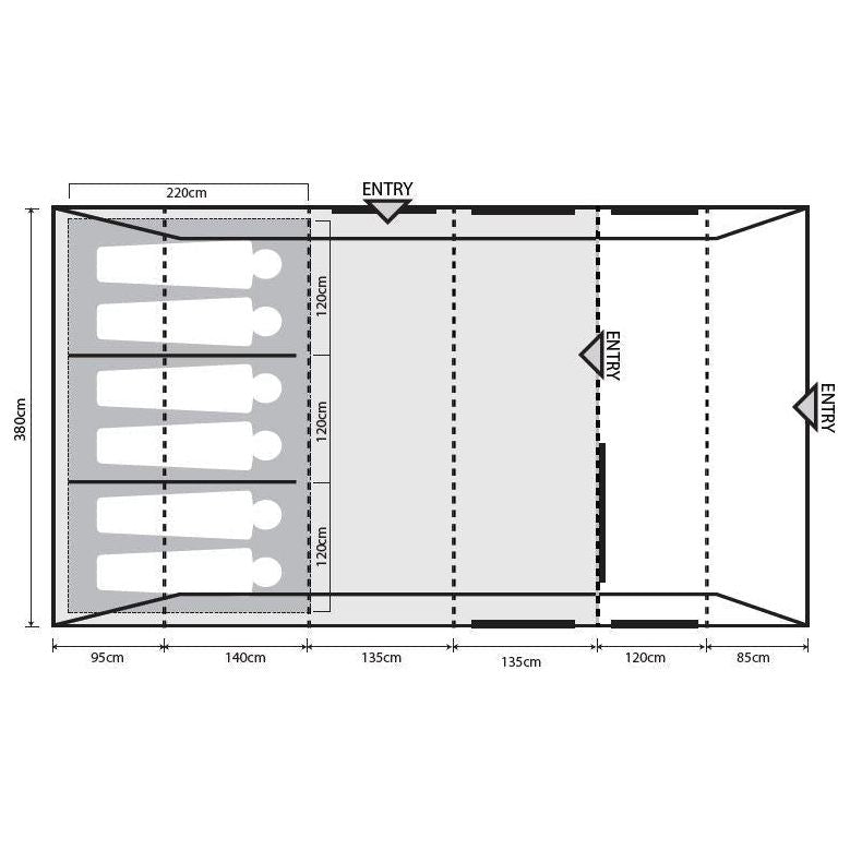 Outdoor Revolution Camp Star 600 DT Poled Tent Bundle 6 Berth Family inc Footprint Outdoor Revolution - Dynamic Drive