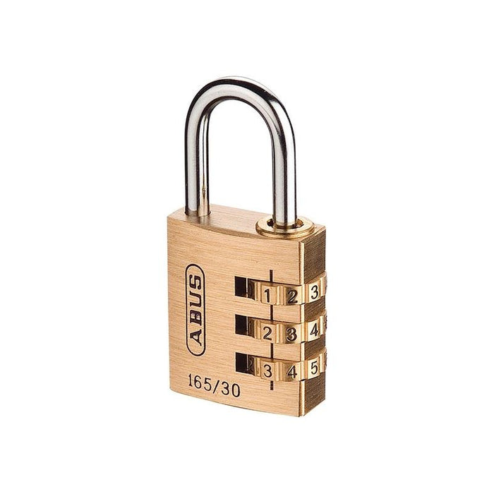 Abus Mechanical 165/30 30mm Solid Brass Body Combination Padlock (3-Digit) Carded ABUS Mechanical - Dynamic Drive