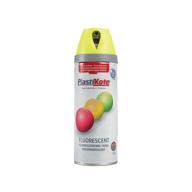Plastikote Twist & Spray Fluorescent Yellow 400ml PlastiKote - Dynamic Drive