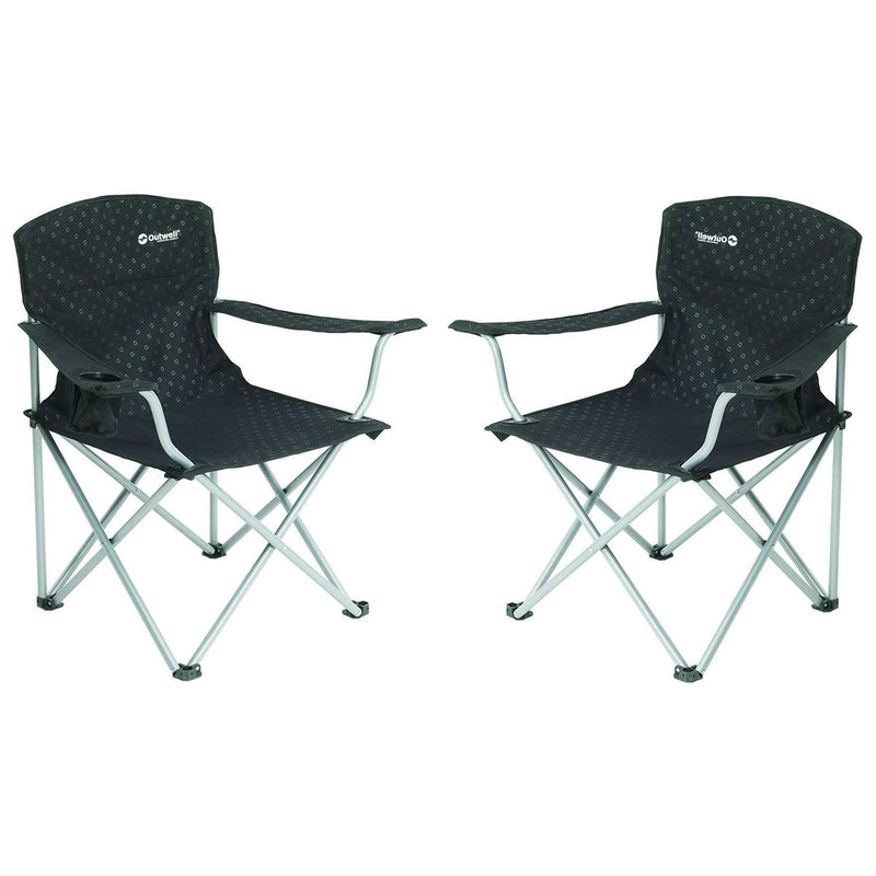 2x Outwell Catamarca Folding Chair Camping Caravan Fishing Black 2022 125kg Outwell  - Dynamic Drive
