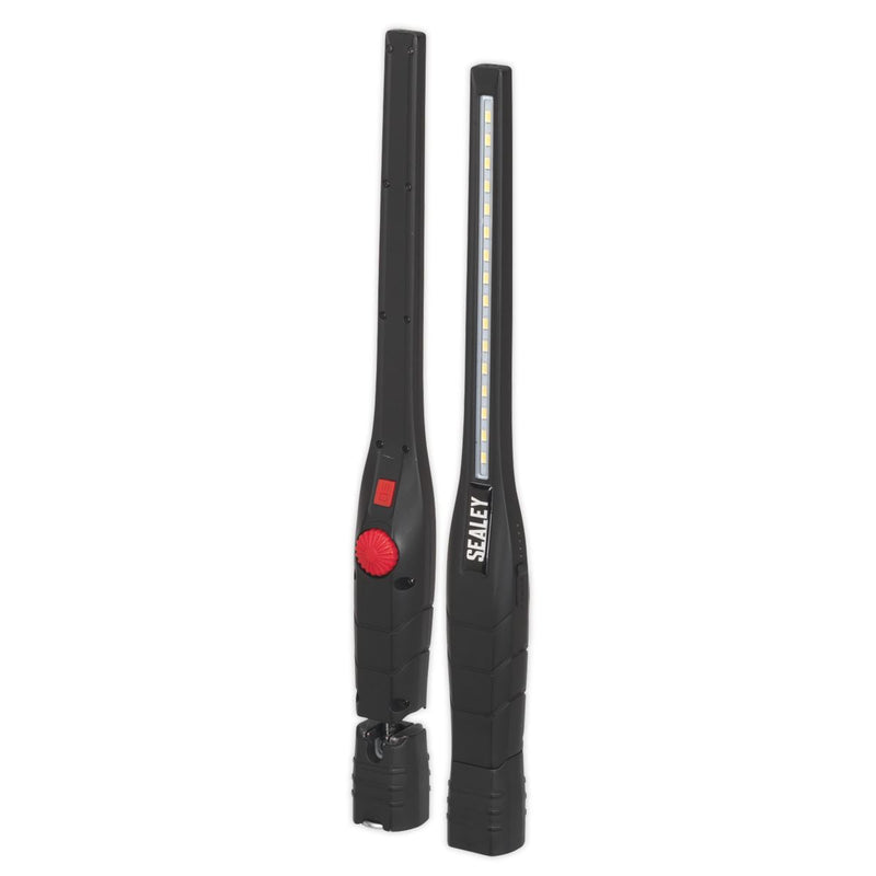 Sealey Rechargeable 360 Slim Inspection Light 8W & 1W SMD LED Black Lithium-ion Sealey - Dynamic Drive