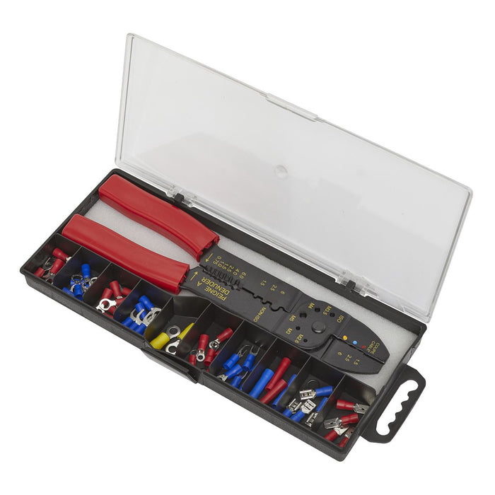 Siegen Crimping Tool Set with Insulated Terminals Wire Stripper Screw Cutter Siegen by Sealey  - Dynamic Drive