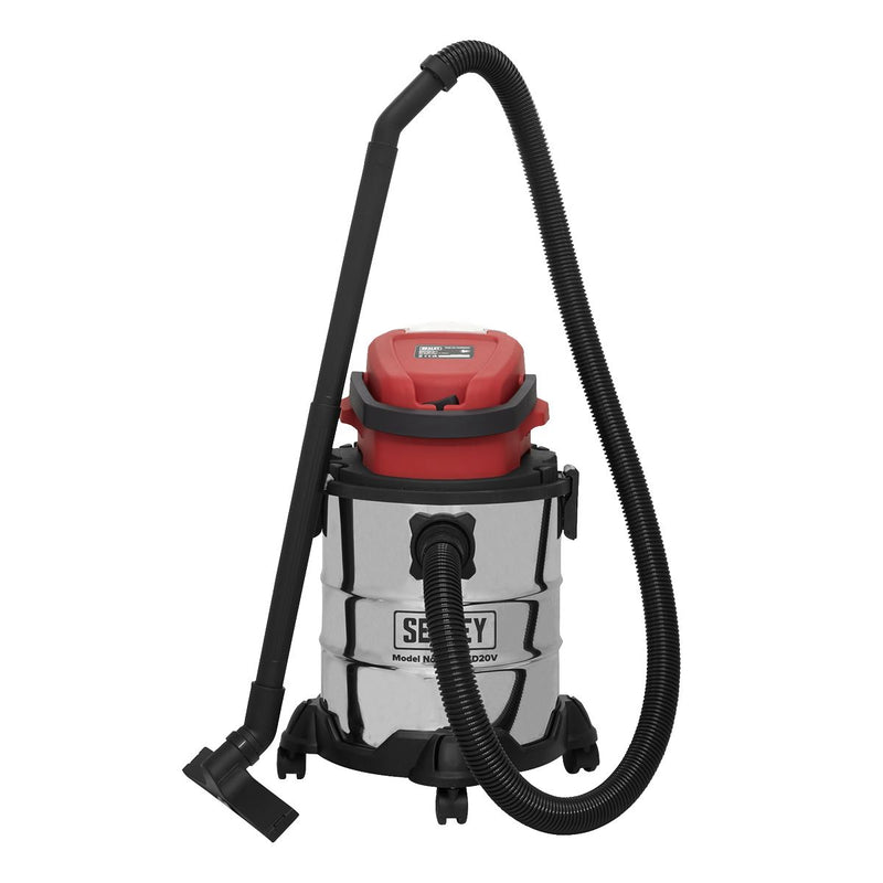 Sealey Vacuum Cleaner Cordless Wet & Dry 20L 20V SV20 Series Body Only Sealey  - Dynamic Drive