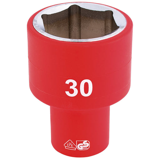 Draper Fully Insulated VDE Socket, 1/2" Sq. Dr., 30mm 32000 Draper - Dynamic Drive