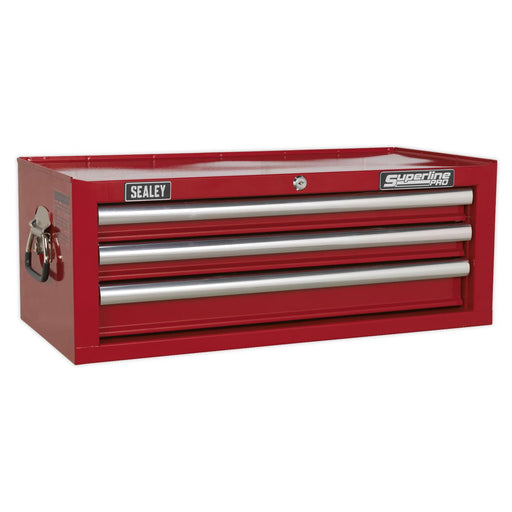 Sealey Mid-Box 3 Drawer with Ball-Bearing Slides Red AP33339 Sealey - Dynamic Drive