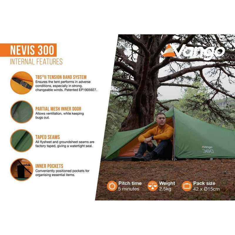 Vango Nevis 300 3 Berth Pamir Green Tent Vango - Dynamic Drive