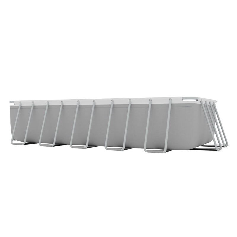 Dellonda Steel Frame Rectangular Swimming Pool - Step Ladder & Filter Pump 21ft Dellonda - Dynamic Drive