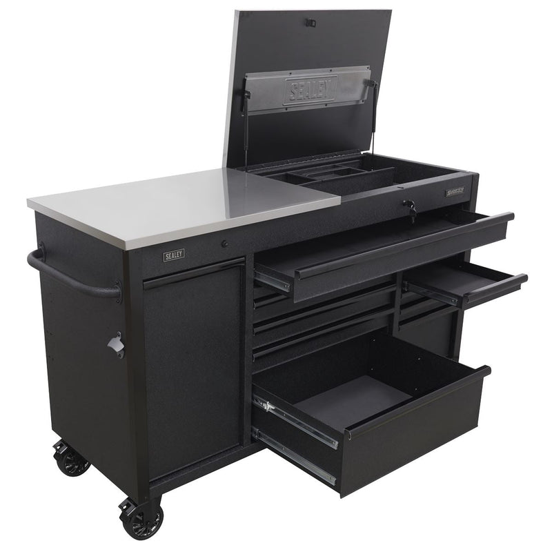 Sealey Mobile Tool Cabinet 1600mm with Power Tool Charging Drawer AP6310BE Sealey - Dynamic Drive