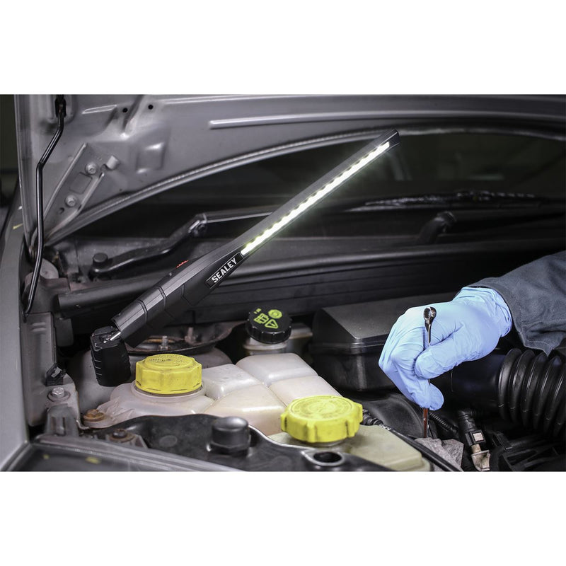 Sealey Rechargeable 360 Slim Inspection Light 8W & 1W SMD LED Black Lithium-ion Sealey - Dynamic Drive