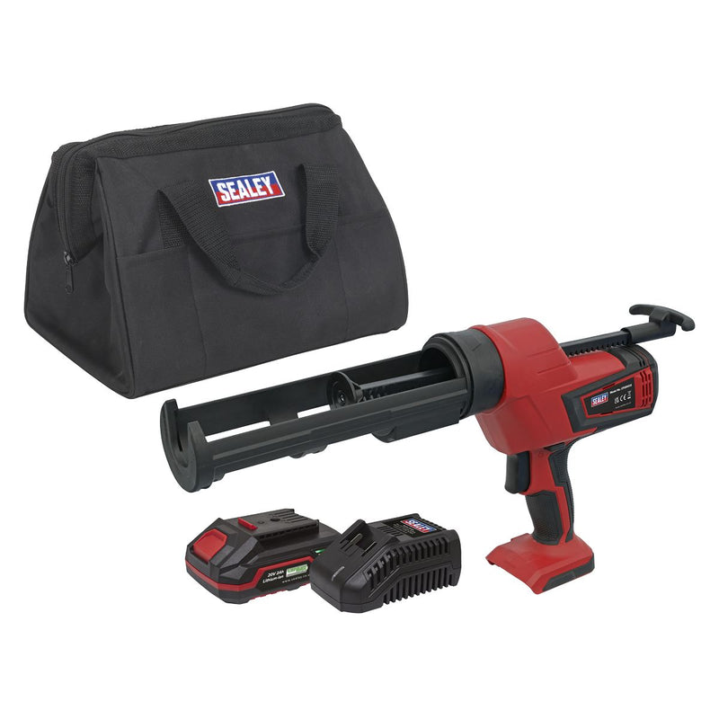Sealey Cordless 20V 2Ah SV20 Series Caulking Gun Kit 310ml CP20VCGKIT1 Sealey - Dynamic Drive