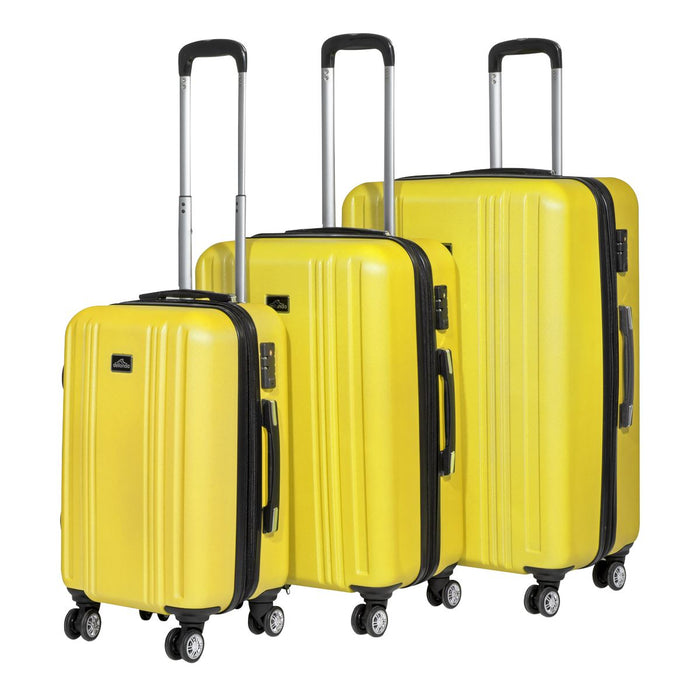 Dellonda 3-Piece Lightweight ABS Luggage Set with TSA Lock - Yellow Dellonda  - Dynamic Drive