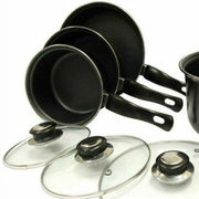 Leisurewize 7 piece Cookware Set Pan Saucepan Set Carbon Non Stick Glass Lids Leisurewize  - Dynamic Drive