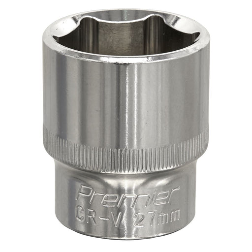 Sealey WallDrive Socket 27mm 1/2"Sq Drive Fully Polished SP1227 Sealey - Dynamic Drive