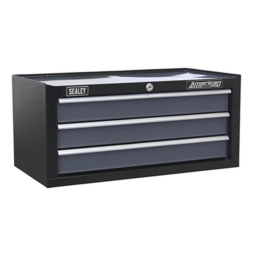 Sealey Mid-Box 3 Drawer with Ball-Bearing Slides Black/Grey AP3503TB Sealey - Dynamic Drive