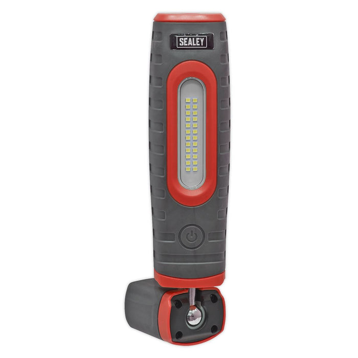 Sealey R/Charge 360 Insp Lamp 24 SMD LED + 3W LED Red 2 x Li-ion LED3606R Sealey  - Dynamic Drive