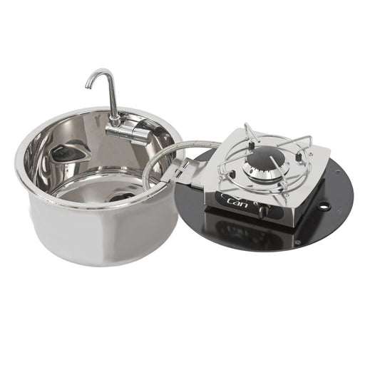 CAN Foldy Hob & Sink Unit with Glass Lid 350mm (1 Burner / Manual Ignition) CAN - Dynamic Drive
