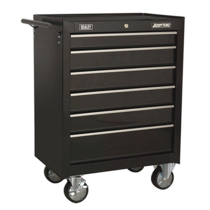 Sealey Rollcab 6 Drawer with Ball-Bearing Slides Black AP226B Sealey - Dynamic Drive