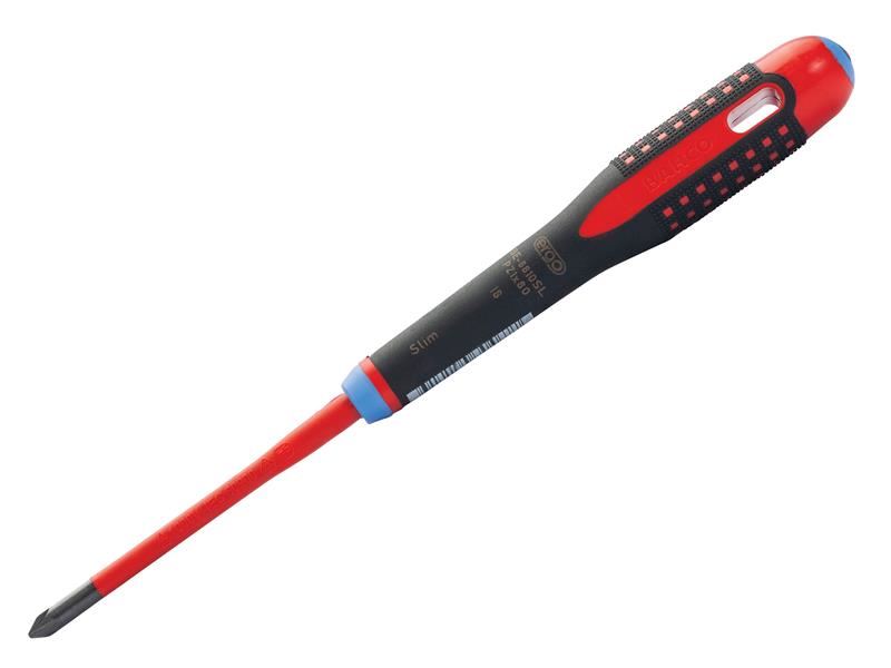 Bahco ERGO™ Slim VDE Insulated Pozidriv Screwdriver PZ1 x 80mm Bahco - Dynamic Drive