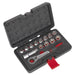 Sealey Premier 14pc Low Profile Go Through Socket Set 8-19mm 72 Tooth Ratchet Sealey  - Dynamic Drive