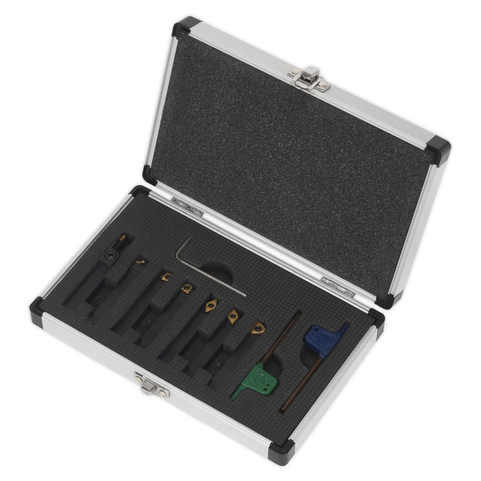 Sealey Indexable 8mm Lathe Turning Tool Set 7pc SM3025CS5 Sealey - Dynamic Drive
