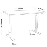 Dellonda Single Motor Adjustable-Height Electric Sit/Stand Desk - White Desktop Dellonda - Dynamic Drive
