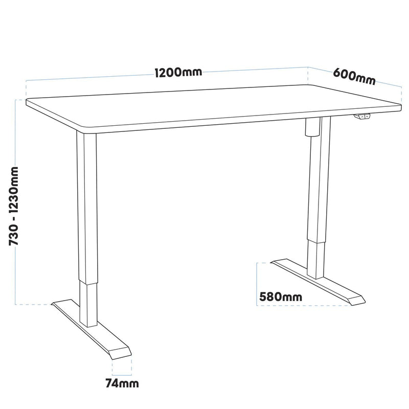 Dellonda Single Motor Adjustable-Height Electric Sit/Stand Desk - White Desktop Dellonda - Dynamic Drive