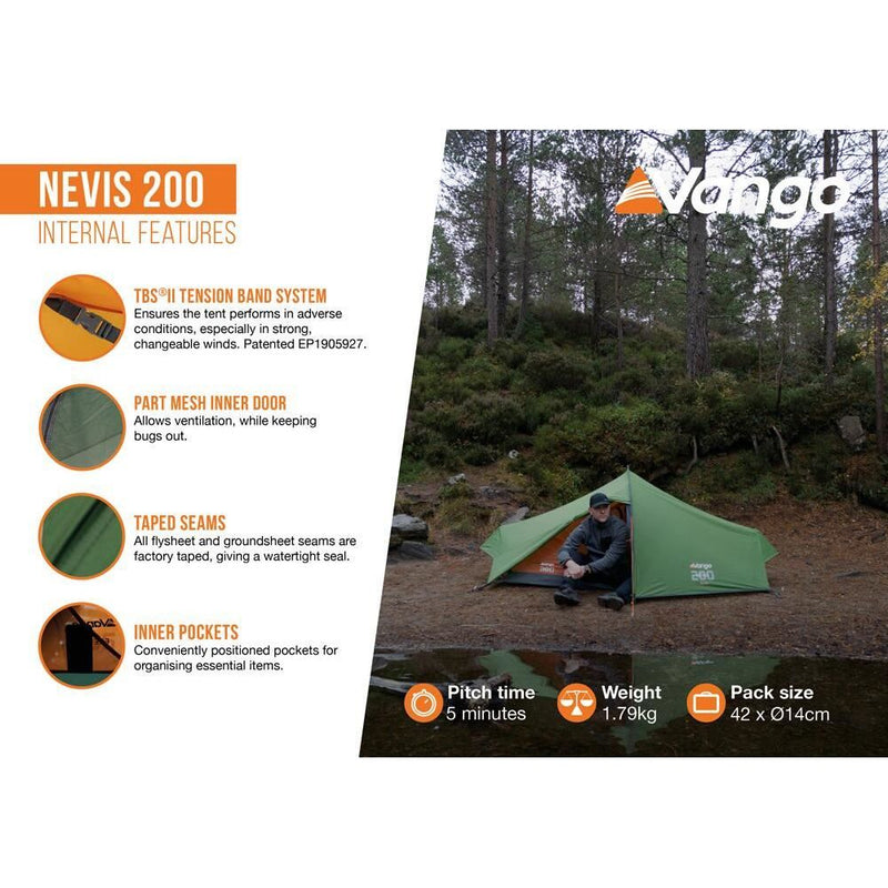 Vango Nevis 200 Tent Pamir Green Vango - Dynamic Drive