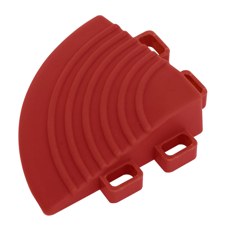 Sealey Polypropylene Floor Tile Corners 60 x 60mm Red Pack of 4 FT3CR Sealey - Dynamic Drive