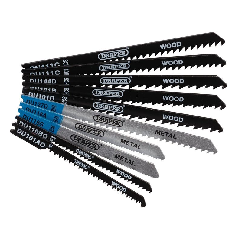 Draper Assorted BIM and HCS Jigsaw Blade Set for Wood and Metal (10 Piece) 43470 Draper - Dynamic Drive
