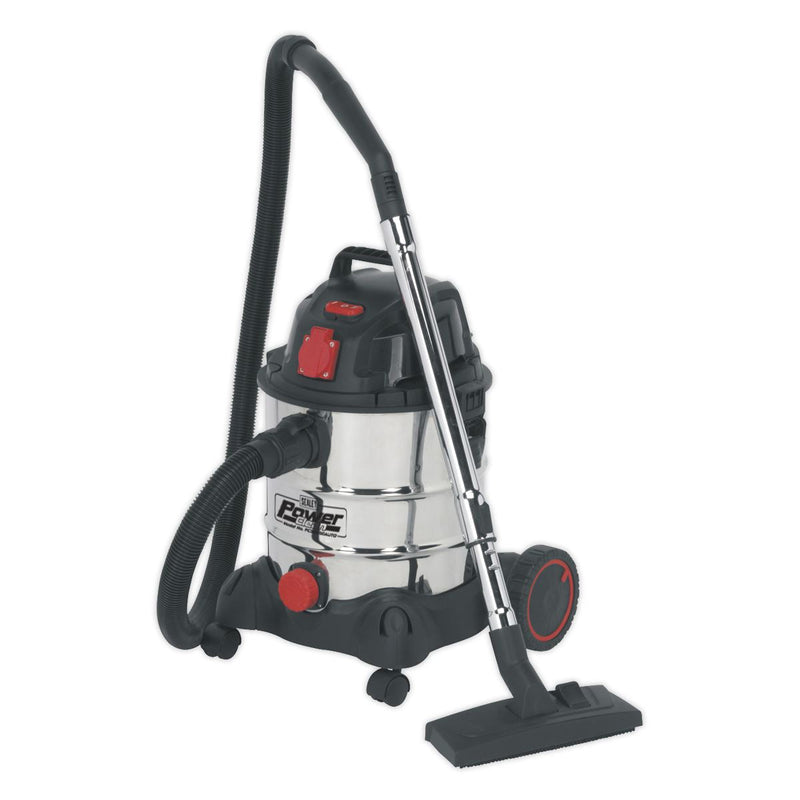 Sealey Vacuum Cleaner Industrial 20L 1400W/230V Stainless Drum Auto Start Sealey - Dynamic Drive