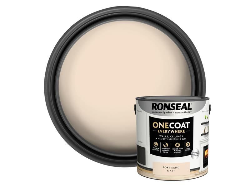 Ronseal One Coat Everywhere Interior Soft Sand Matt 2.5 litre Ronseal - Dynamic Drive