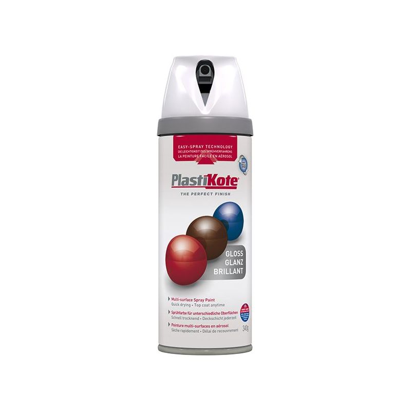 Plastikote Twist & Spray Gloss White 400ml PlastiKote - Dynamic Drive