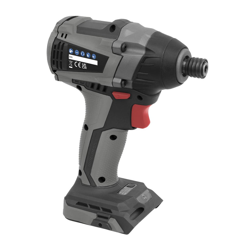 Sealey Brushless Impact Driver 20V SV20 Series 1/4"Hex 200Nm Body Only Sealey - Dynamic Drive
