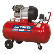 Sealey Air Compressor 100L V-Twin Direct Drive 3hp SAC10030 Sealey - Dynamic Drive