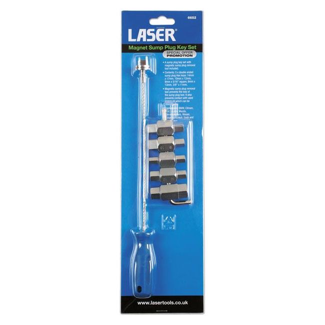 Laser Magnetic Sump Plug Key Set 6652 Laser - Dynamic Drive